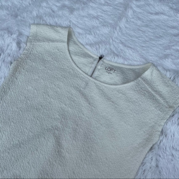 LOFT White Textured Cap Sleeve Blouse XS - Picture 6 of 13